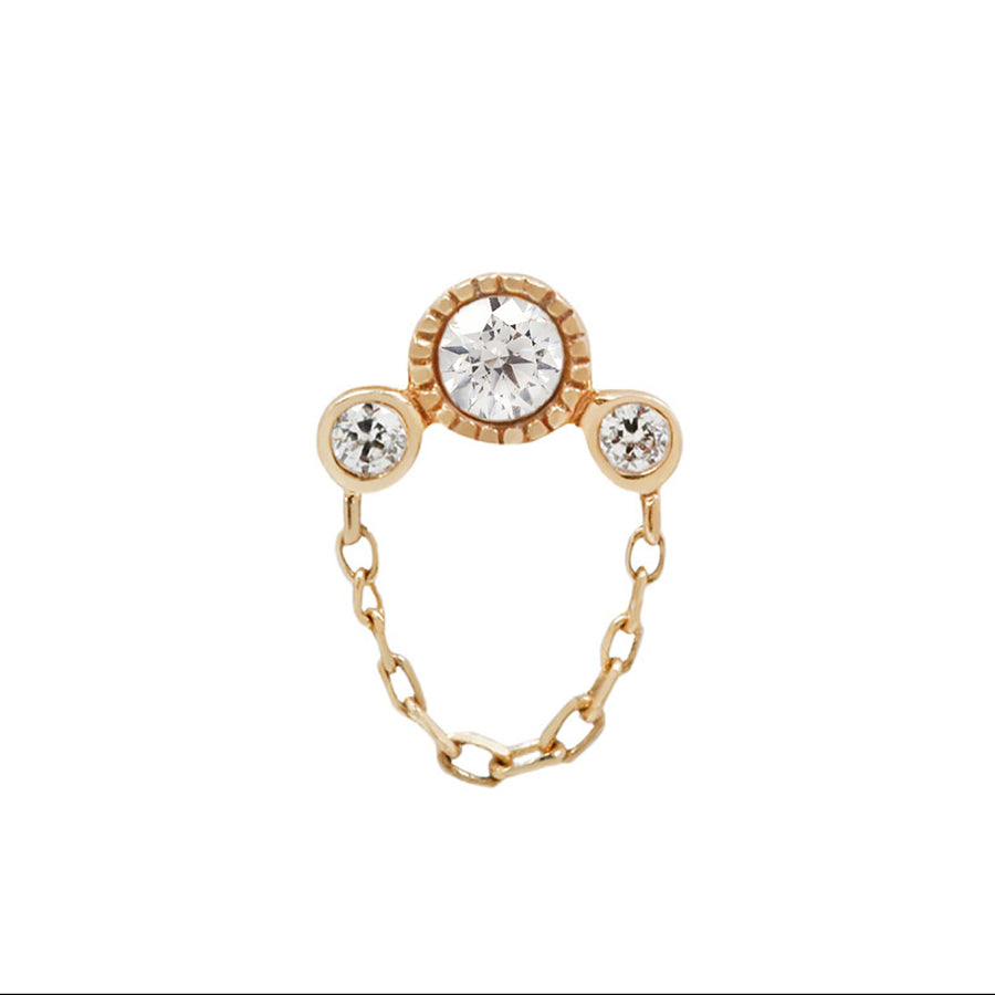 Halston Threadless End - Yellow Gold / CZ