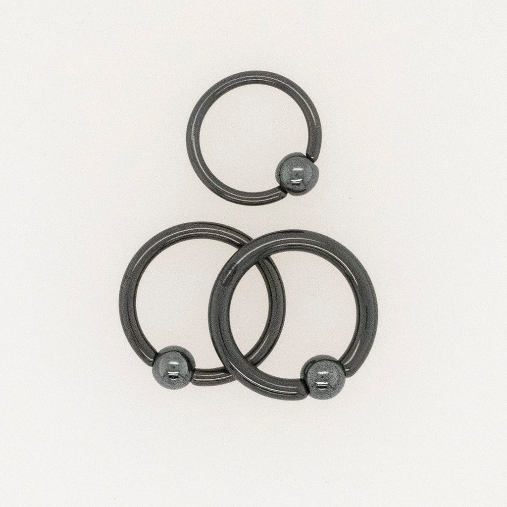 Charcoal Niobium Captive Bead Ring – Body Manipulations LLC